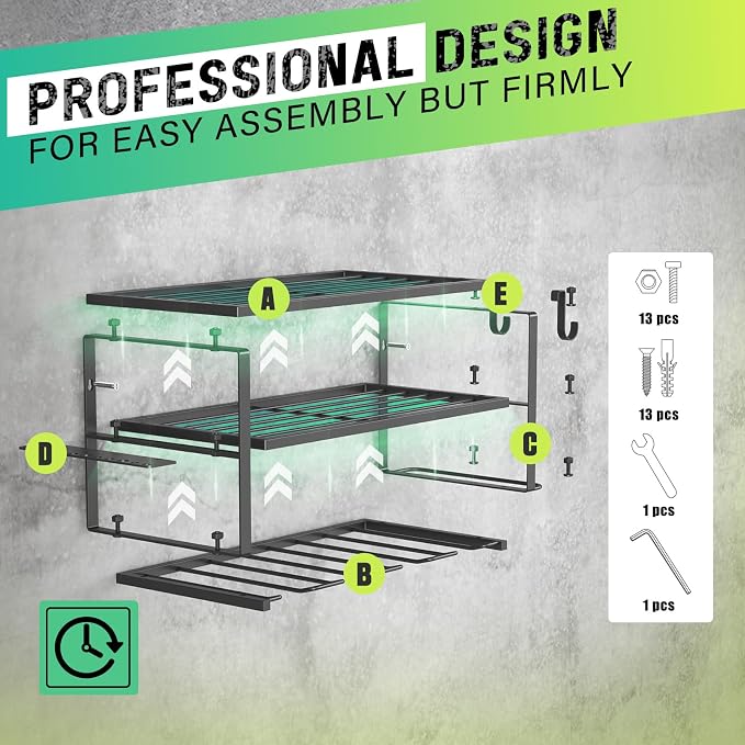 Power Tool Organizer, Heavy Duty Iron, 3 Layers Storage Rack - Image 4