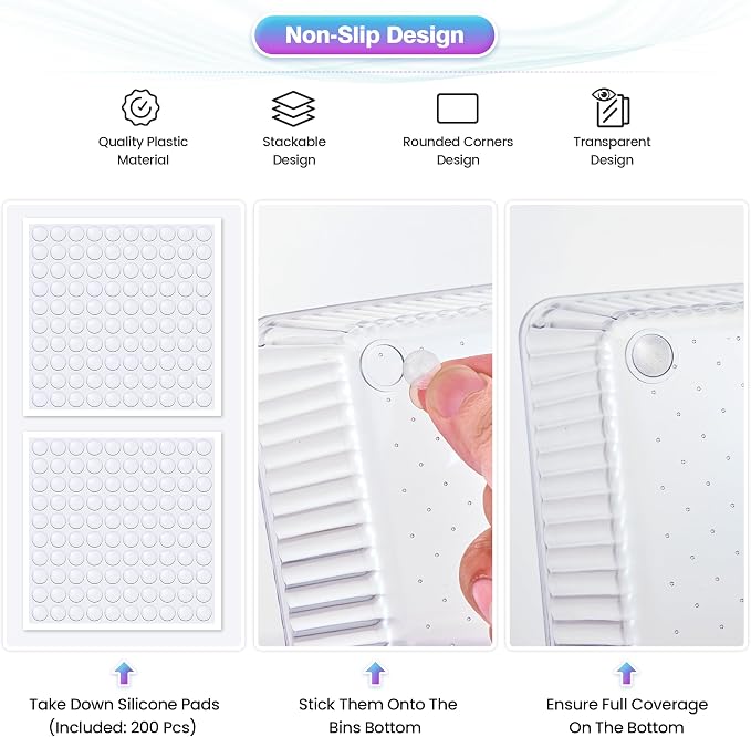 47 PCS Clear Plastic Drawer Organizer Set - Image 4