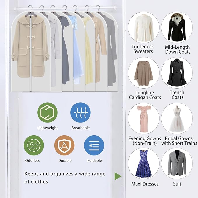 7-Pack 48-Inch Clear Garment Bags - Image 3