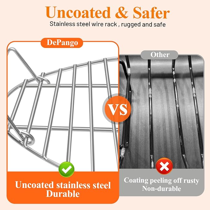 16.5inch Oval Roasting Rack for Oven, Gifts for Mom Men Wife, Stainless Steel - Image 4