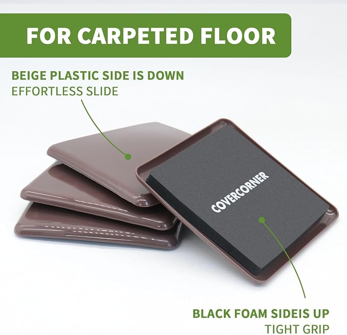 Furniture Sliders for Carpet 8 PCS - Image 3