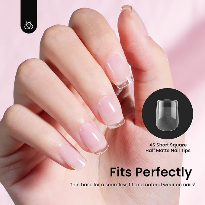 Beetles Gel Nail Tips 288 pcs Extra Short Square Nail Tips 12 Sizes Full Cover - Image 6