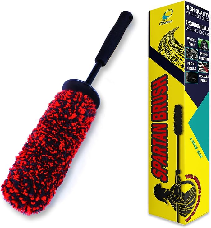 Large Microfiber Wheel Brush for SUVs, RVs & Trucks | Soft Non-Metallic Rim by Clenzee