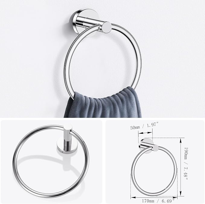 Lairuier Bathroom Hardware Set, 4-Piece Towel Holder Set Include Toilet Paper - Image 4