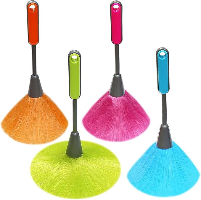 4 Pack 10 inch Microfiber Duster, Feather Duster, Grips Microfiber Delicate by BAIDOON