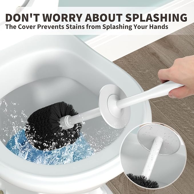 Toilet Brush and Holder 2 Pack, Toilet Bowl Brush - Image 3