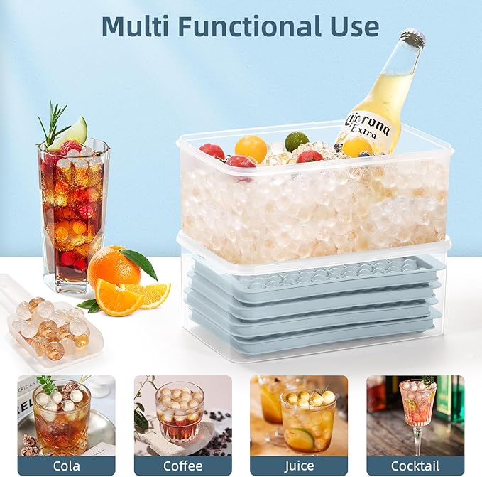 WIBIMEN Mini Ice Cube Trays, Small Tiny Round Pebble Crushed Nugget Ice Trays - Image 6