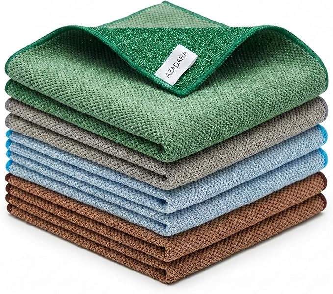 Dual-Sided Microfiber Cleaning Cloths – Non-Scratch Scrub & Absorbent Wipe – by Unknown