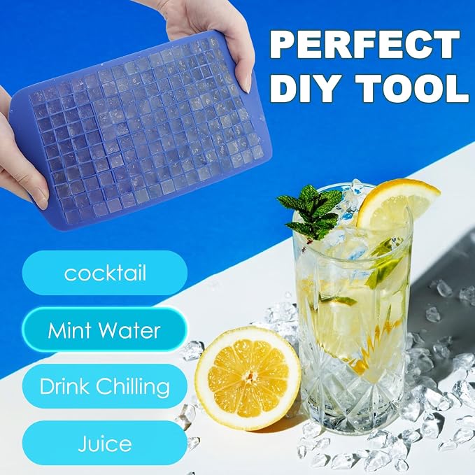 Silicone Mini Ice Cube Trays 2 Pack, 160 Crushed Ice Cube Molds, Easy Release - Image 9