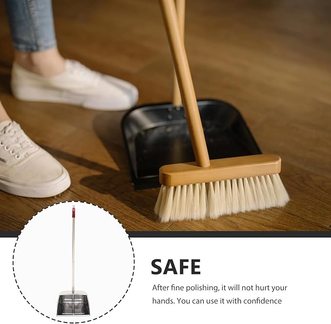 Stainless Steel Dustpan with Long Handle, Rust-Resistant Metal Dust Pan - Image 4
