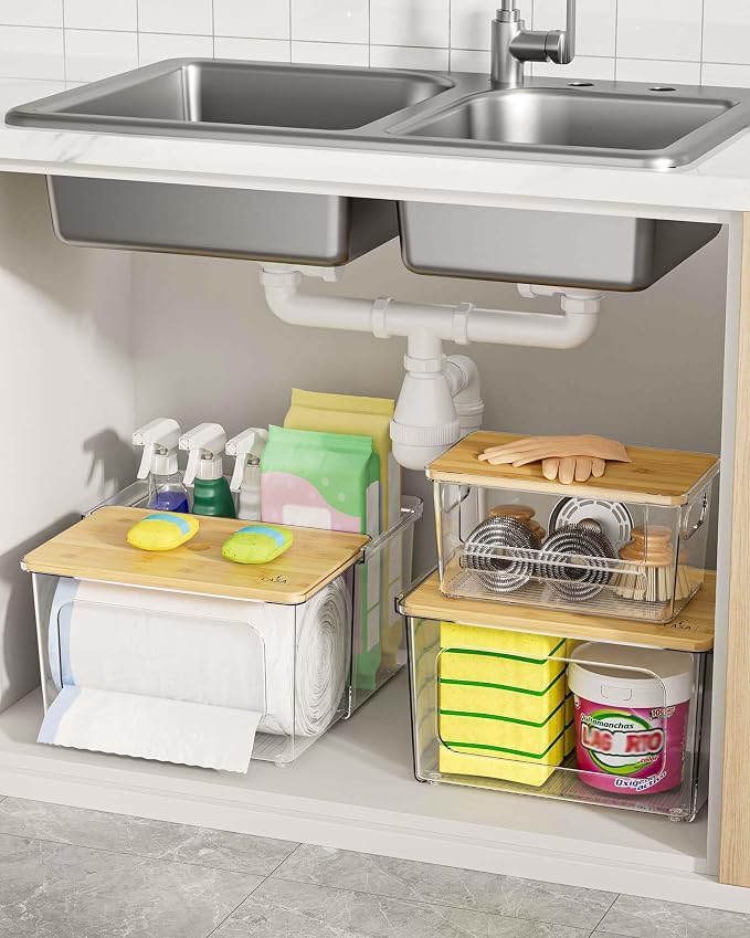 Trash Bag Dispenser Holder - 3 in 1 Acrylic Plastic Garbage Bag Pantry Organizer - Image 5