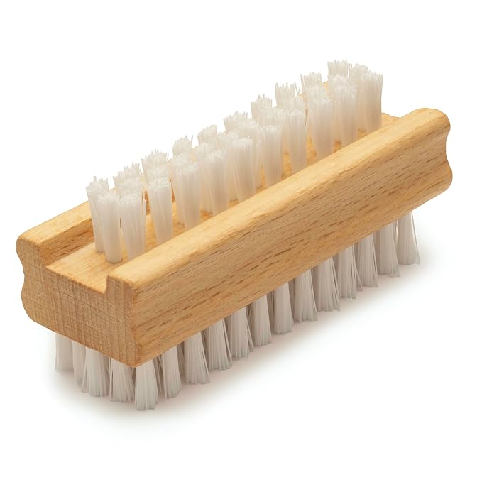 Konex Non-Slip Wooden Two-sided Hand and Nail Brush. Fingernail Brush by Konex