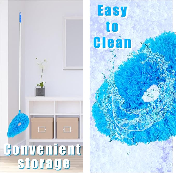 2 Pack Ceiling Fan Cleaner Duster, Reusable Microfiber High Ceiling Fan Blade - Image 5