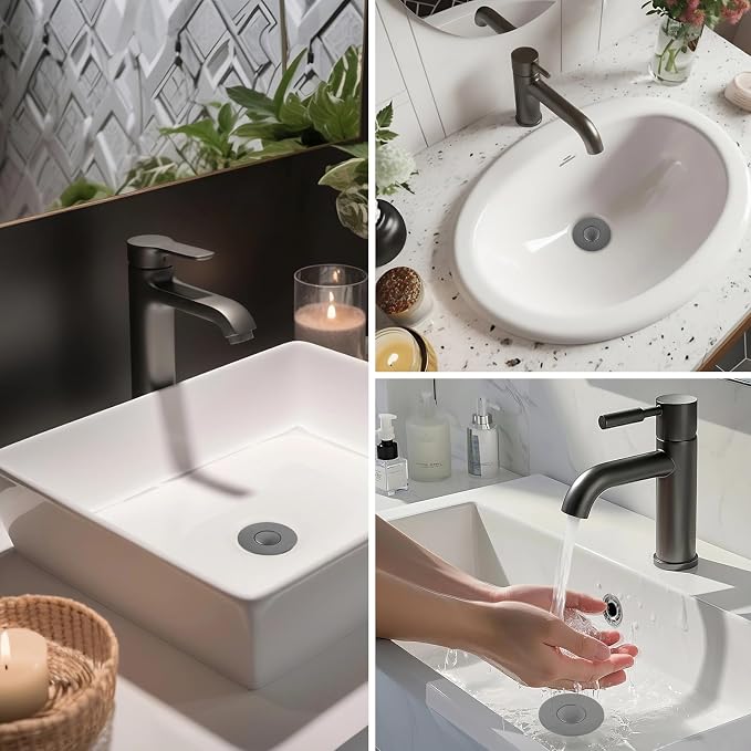 Hibbent Upgraded 3 in 1 Bathroom Sink Drain Strainer, Universal Pop Up Stopper - Image 9