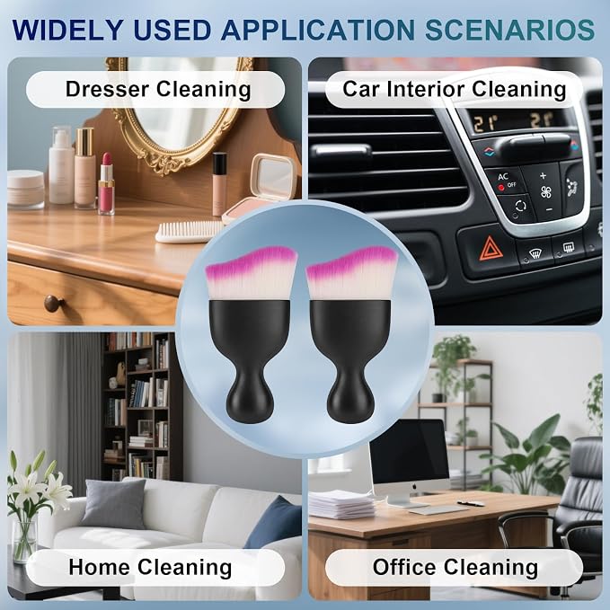 2 PCS Car Interior Detailing Brush, Auto Car Dusting Brushes, Soft Bristles - Image 7