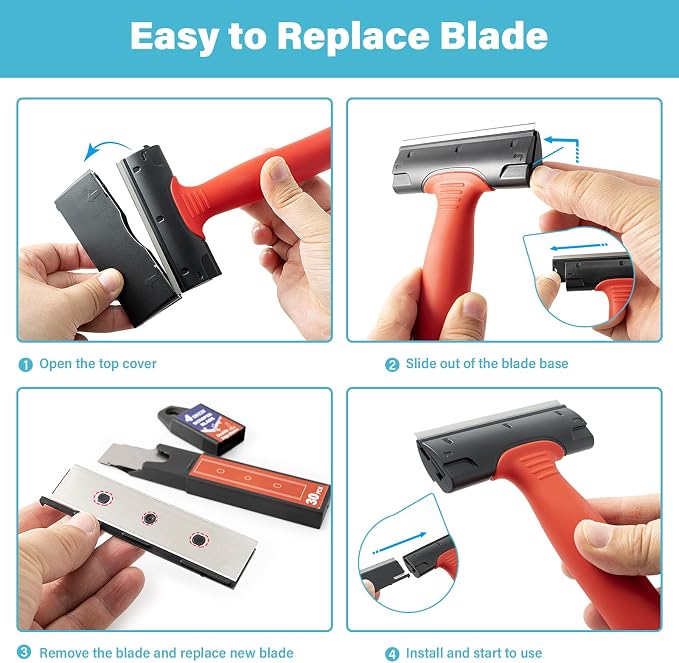 Gomake 4 Inch Razor Blade Scraper Tool Razor Scraper - Image 7