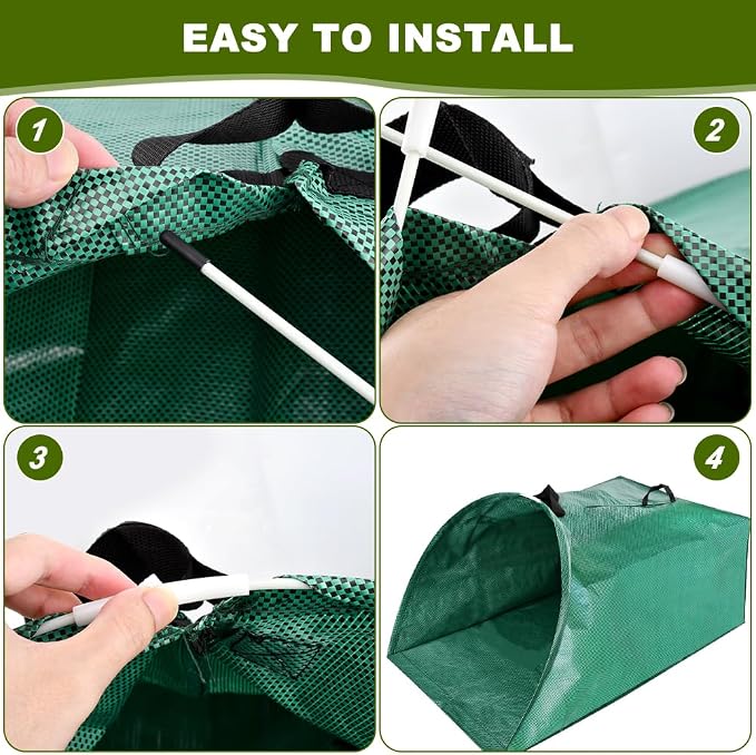 53 Gallon Leaf Collector, Large Yard Dustpan & Reusable Leaf Bag, Foldable - Image 6