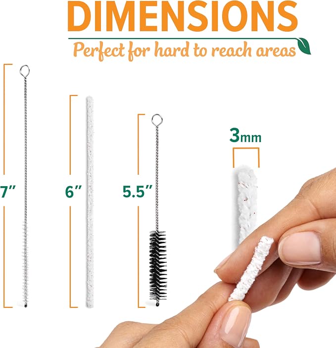 Pipe Cleaners Tool Set | 132 Hard Bristle Pipe Cleaners Bulk, 2 Nylon Bristle - Image 6