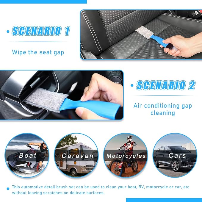 Ziciner 1 PC Double Head Brush for Car Clean, Soft Auto Interior Duster - Image 6