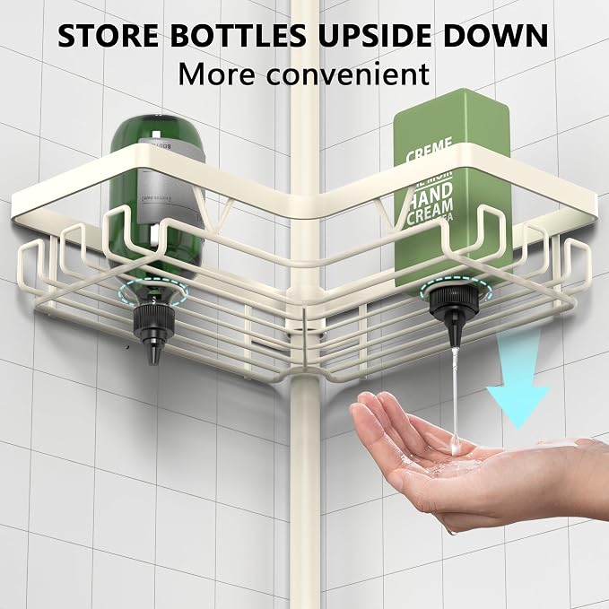KEGII Shower Corner Caddy Tension Pole, Rustproof Corner Bathroom Organizer - Image 5