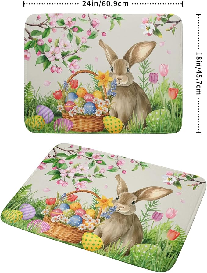 Easter Bunny Colorful Eggs Dish Drying Mat - Image 2
