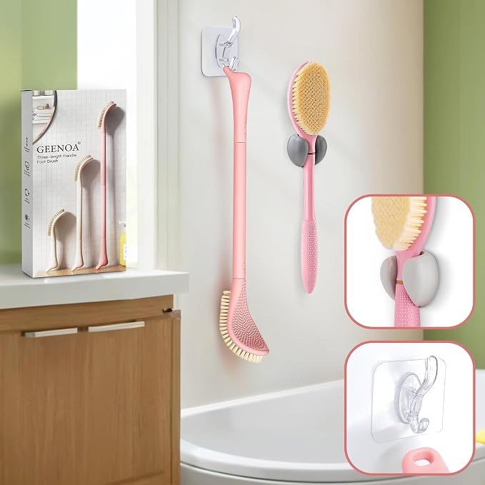 New Foot Brush & Back Scrubber Set 2PCS, 10.2''- 27.5'' Adjustable Foot Scrubber - Image 9