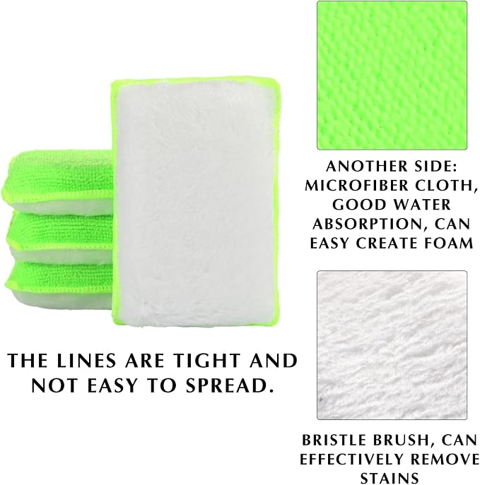 Mudder 12 Pcs Car Interior Scrubbing Sponge 5'' x 3'' Fiber Car Wax Applicator - Image 4