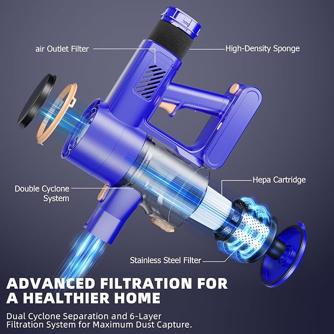 Cordless Vacuum Cleaner, 180° Bendable Wand Stick Vacuum Cleaners - Image 5