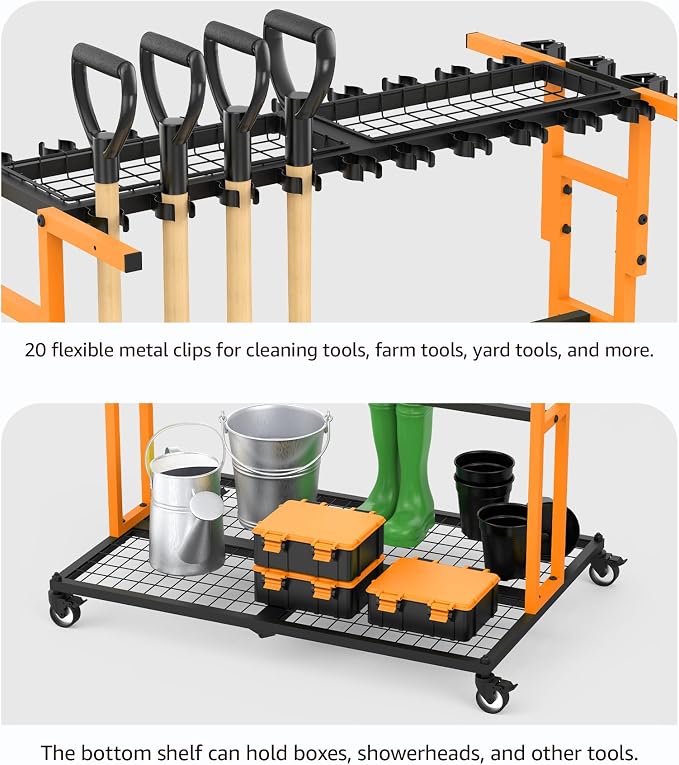 CCCEI Garage Organization with Wheels, Outdoor Gargen Yard Shed Tools Organizer - Image 4