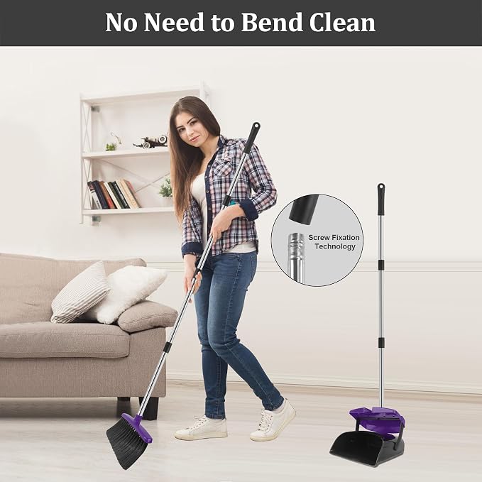 Broom and Dustpan Set, Windproof and Self-Cleaning Teeth - Image 6
