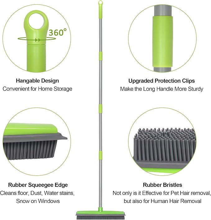 Rubber Broom and Pet Hair Removal Brush Set - Image 2