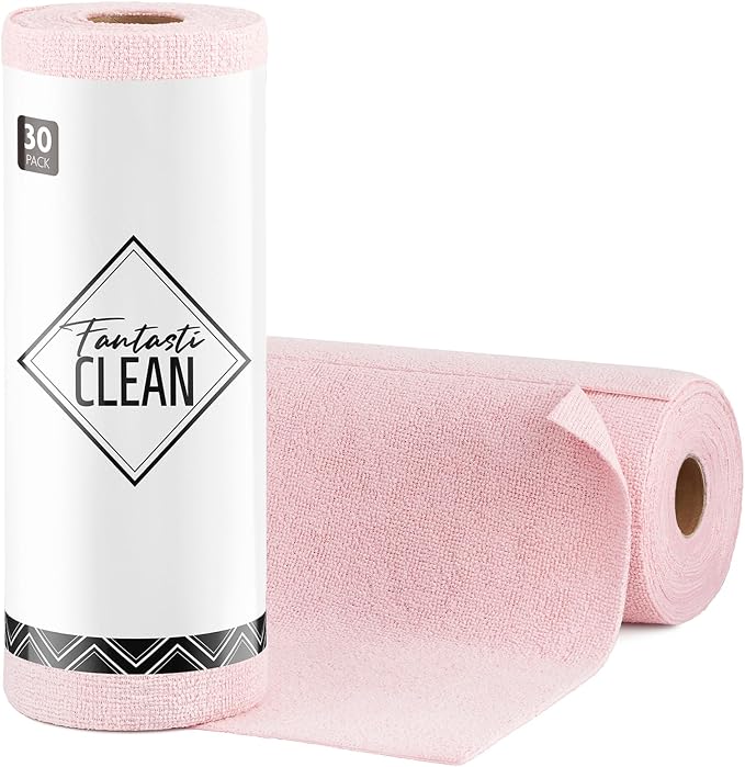 Fantasticlean Microfiber Cleaning Cloth Roll -30 Pack, Tear Away Microfiber by Fantasticlean