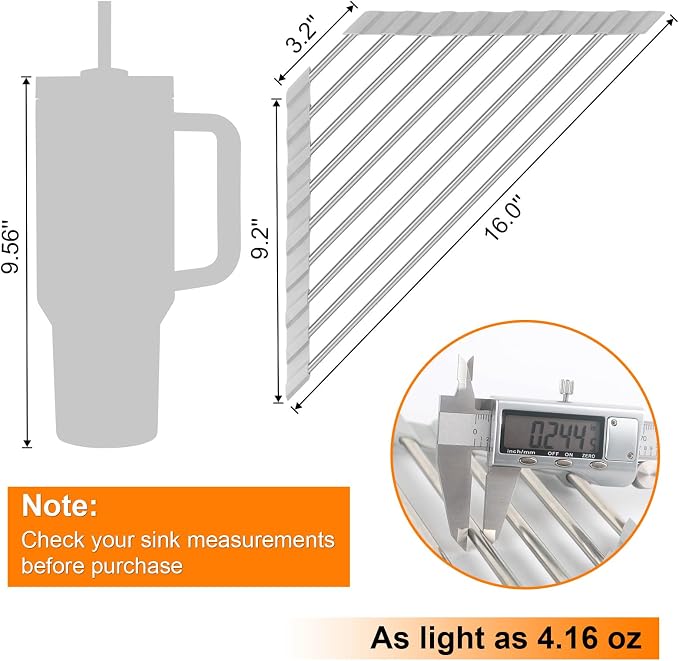 Corner Sink Caddy Triangle Dish Drying Rack - Image 3