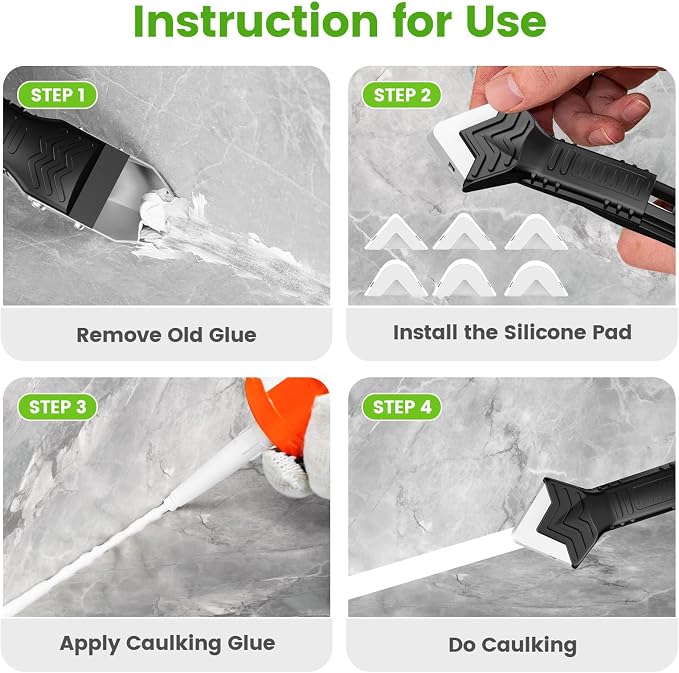 Silicone Caulking Tool, 5 in 1 Caulking Sealant Finishing Tool - Image 2