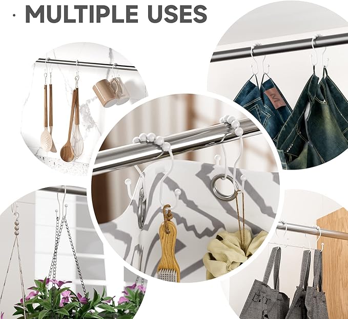 White Shower Curtain Hooks and Rings - Image 4