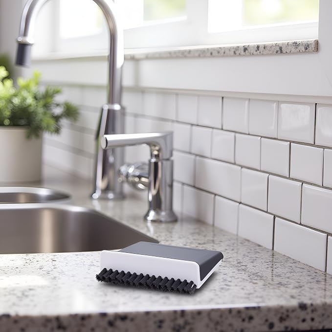 Black Kitchen Sink Squeegee Cleaner Countertop Brush Wiper Vegetable Cleaning - Image 4