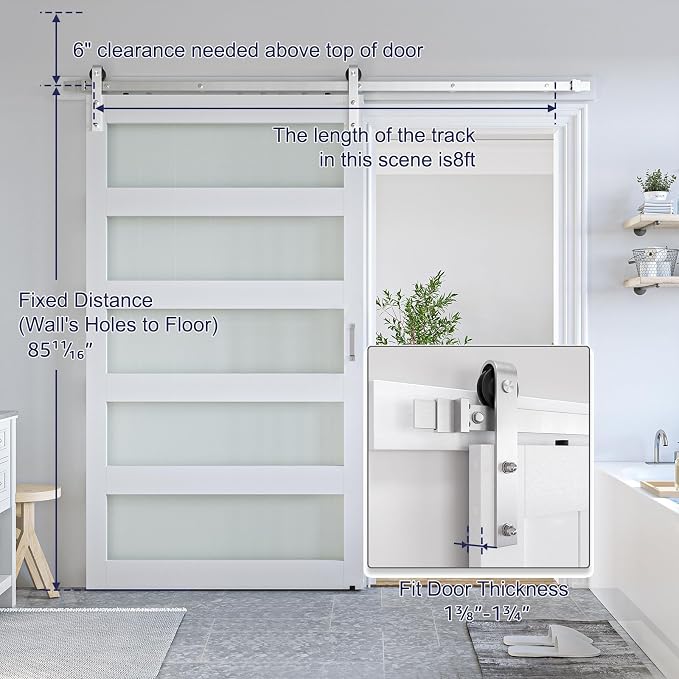 SmartStandard 48 x 84 inch Glass Barn Door - Image 2