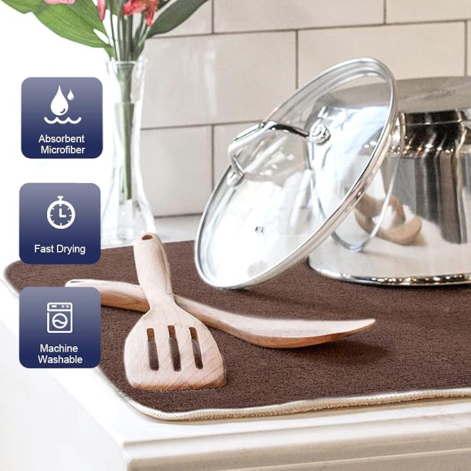 SINLAND Microfiber Dish Drying Mat Super Absorbent Dish Drying Pad - Image 6