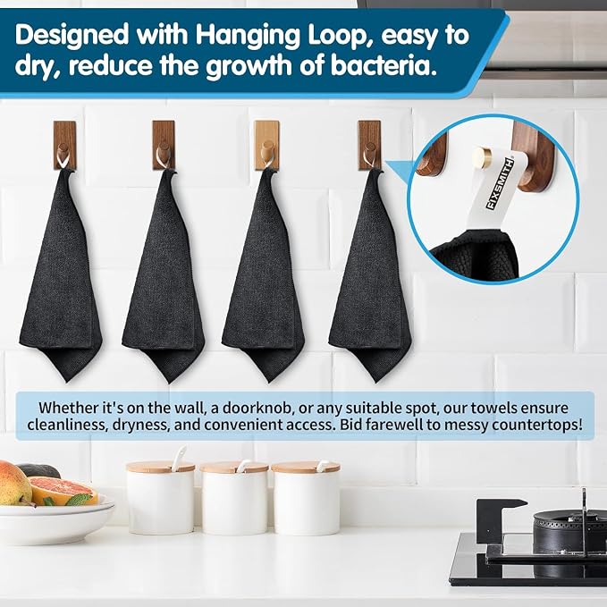 FIXSMITH Black Microfiber Cleaning Cloth -Pack of 24, Highly Absorbent Cleaning - Image 5