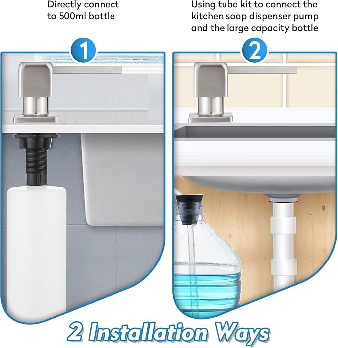 CREA Soap Dispenser for Kitchen Sink, Kitchen Soap Dispenser Brushed Nickel - Image 5
