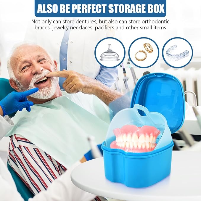 White Denture Bath Case Cup Box Holder Storage Container - Image 5