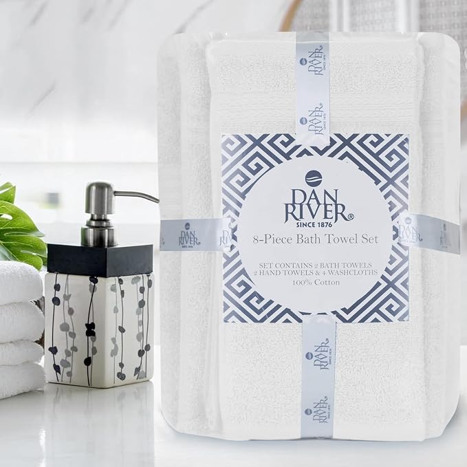 DAN RIVER 8 PC Luxury Bath Towels - Image 8
