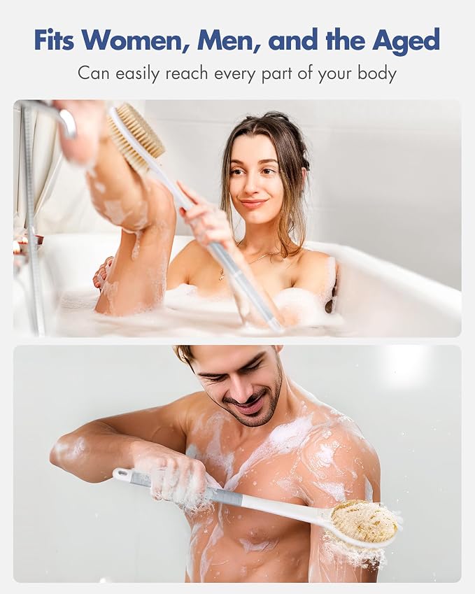 Back Scrubber Body Shower Brush: Anti Slip Long Handle Bath Brush - Image 8