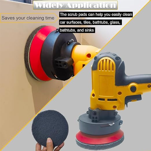 10 Pack 5 Inch 800 Grit Scrubber Scouring Pads Flocking Scuff Pads -5" Hoop and - Image 5