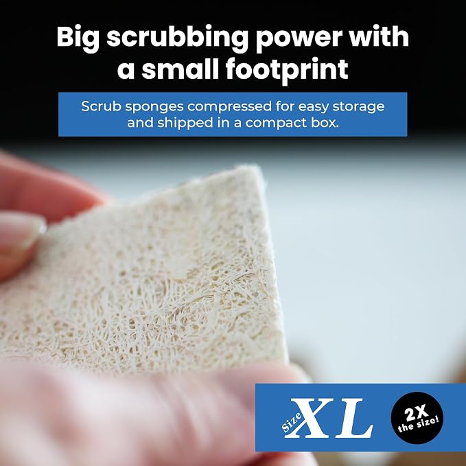 Scrub & Throw XL Scrub Sponges, All-Purpose Household Natural Loofah Sponges - Image 4