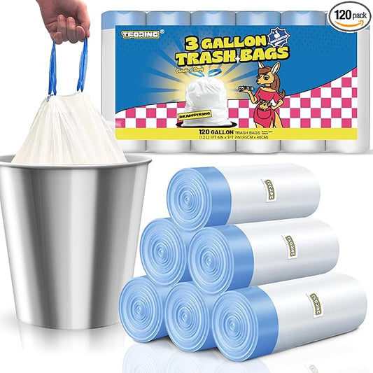 3 Gallon Trash Bags Drawstring 0.96 Mil by TFORING%C2%AE