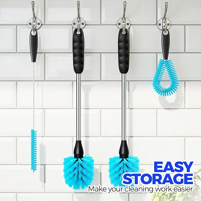 Holikme 4 Pack Bottle Brush Set, 14.5" Long Handle Stainless Steel Bottle - Image 5
