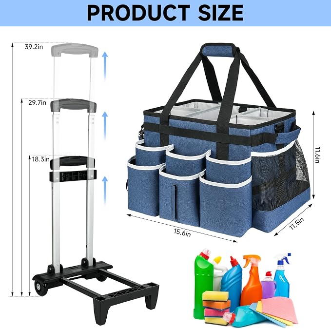 Large Rolling Cleaning Caddy Bag - Image 5