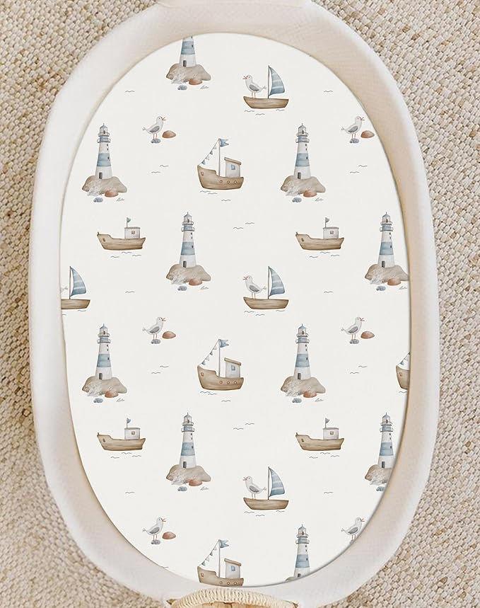 Bassinet Sheets for Baby Girls Boys 2 Pack, Fitted Baby Mattress Sheet for Rectangle, Oval, Hourglass Bassinet Mattress, Breathable Cozy & Universal Fit (Forest Friends)