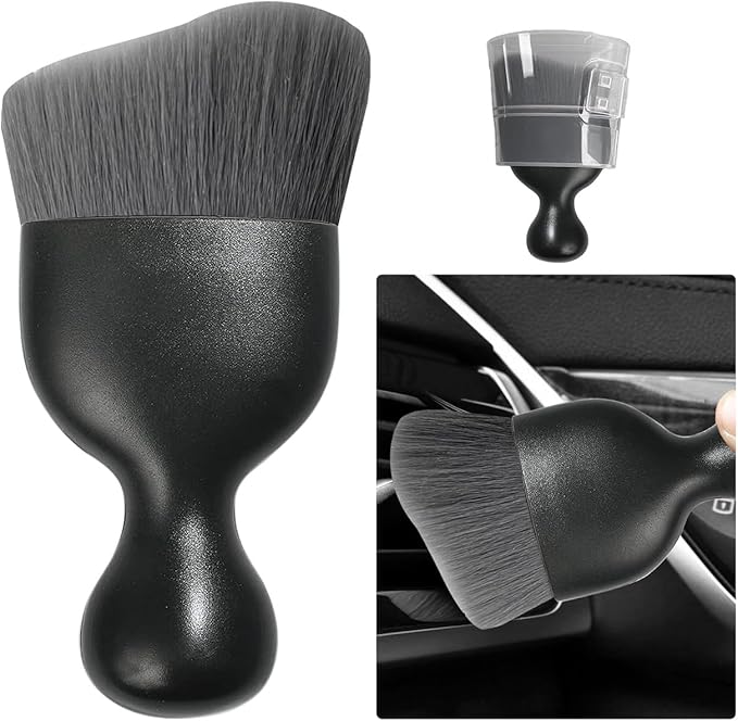 Ziciner Car Detailing Brush, Curved Soft Bristles Auto Removal Dust Collectors by Ziciner